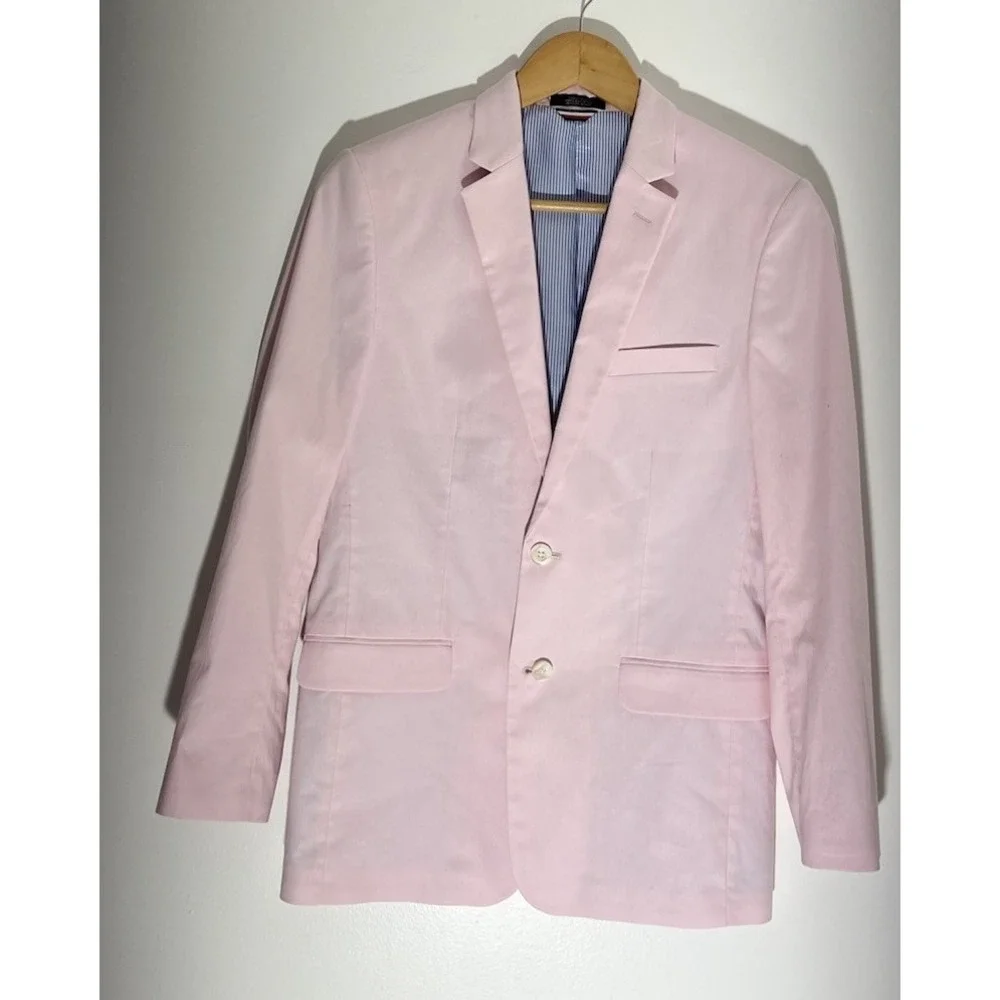 (10/b47)big Kids Tommy Hilfiger  Pink and Blue Blazer Jacket Size 16